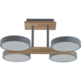 Потолочная люстра LUMION PLATO 8031/72CL LEDIO LN25 LED 72W 3000-6000К 220V серый, дерево/металл, акрил
